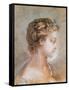 Portrait of a Young Girl (Chalk and Sanguine on Paper)-Francois Boucher-Framed Stretched Canvas