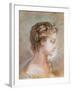 Portrait of a Young Girl (Chalk and Sanguine on Paper)-Francois Boucher-Framed Giclee Print