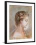 Portrait of a Young Girl (Chalk and Sanguine on Paper)-Francois Boucher-Framed Giclee Print