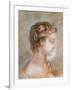 Portrait of a Young Girl (Chalk and Sanguine on Paper)-Francois Boucher-Framed Giclee Print