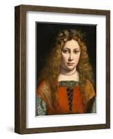 Portrait of a Young Girl Crowned with Flowers, c.1490-Giovanni Antonio Boltraffio-Framed Giclee Print