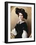 Portrait of a Young Girl, Half Length, Wearing a Black Velvet Costume with-Franz Xaver Winterhalter-Framed Giclee Print