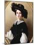 Portrait of a Young Girl, Half Length, Wearing a Black Velvet Costume with-Franz Xaver Winterhalter-Mounted Giclee Print