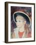 Portrait of a Young Girl in a Blue Hat, 1881-Pierre-Auguste Renoir-Framed Giclee Print