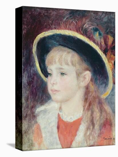 Portrait of a Young Girl in a Blue Hat, 1881-Pierre-Auguste Renoir-Stretched Canvas