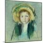 Portrait of a young girl in a hat pastel by Mary Stevenson Cassatt-Mary Stevenson Cassatt-Mounted Giclee Print