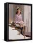 Portrait of a Young Girl in a Pink Dress and a Straw Hat-Harry Watson-Framed Stretched Canvas