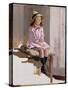 Portrait of a Young Girl in a Pink Dress and a Straw Hat-Harry Watson-Stretched Canvas