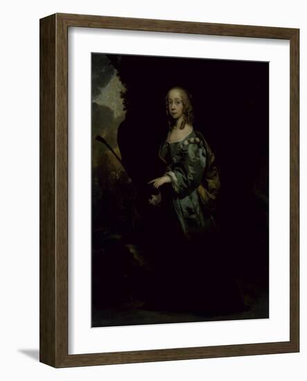 Portrait of a Young Girl in Green-Sir Peter Lely-Framed Giclee Print