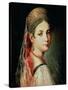 Portrait of a Young Girl in Sarafan and Kokoshnik, 1820s-Mauro Gandolfi-Stretched Canvas