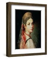 Portrait of a Young Girl in Sarafan and Kokoshnik, 1820s-Mauro Gandolfi-Framed Giclee Print