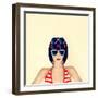 Portrait of a Young Girl in Stylish Glasses-Evgeniya Porechenskaya-Framed Photographic Print