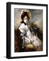 Portrait of a Young Girl Seated in a Landscape-Jacques-emile Blanche-Framed Giclee Print