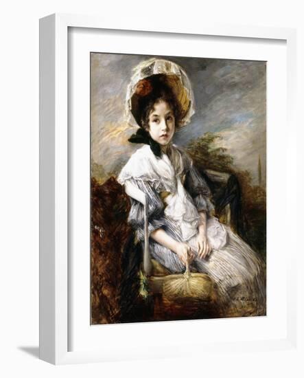 Portrait of a Young Girl Seated in a Landscape-Jacques-emile Blanche-Framed Giclee Print