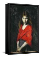 Portrait of a Young Girl, The Shiverer-Jean-Jacques Henner-Framed Stretched Canvas