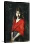 Portrait of a Young Girl, The Shiverer-Jean-Jacques Henner-Framed Stretched Canvas