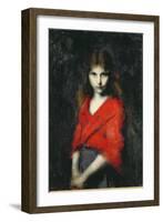 Portrait of a Young Girl, The Shiverer-Jean-Jacques Henner-Framed Giclee Print