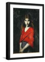 Portrait of a Young Girl, The Shiverer-Jean-Jacques Henner-Framed Giclee Print