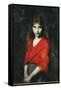 Portrait of a Young Girl, The Shiverer-Jean-Jacques Henner-Framed Stretched Canvas