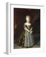 Portrait of a Young Girl wearing an Embroidered Lace-Trimmed Dress-Louis Ferdinand Elle-Framed Giclee Print