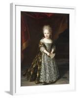 Portrait of a Young Girl wearing an Embroidered Lace-Trimmed Dress-Louis Ferdinand Elle-Framed Giclee Print