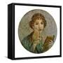 Portrait of a Young Girl with Pen and Writing Tablet-null-Framed Stretched Canvas