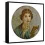 Portrait of a Young Girl with Pen and Writing Tablet-null-Framed Stretched Canvas