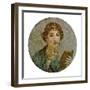 Portrait of a Young Girl with Pen and Writing Tablet-null-Framed Giclee Print