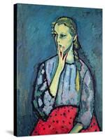 Portrait of a Young Girl-Alexej Von Jawlensky-Stretched Canvas