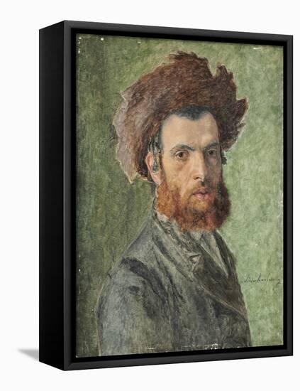 Portrait of a Young Hasidic Jew-Isidor Kaufmann-Framed Stretched Canvas