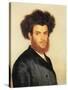 Portrait of a Young Hassidic Jew-Isidor Kaufmann-Stretched Canvas