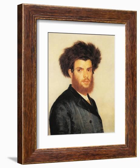 Portrait of a Young Hassidic Jew-Isidor Kaufmann-Framed Art Print