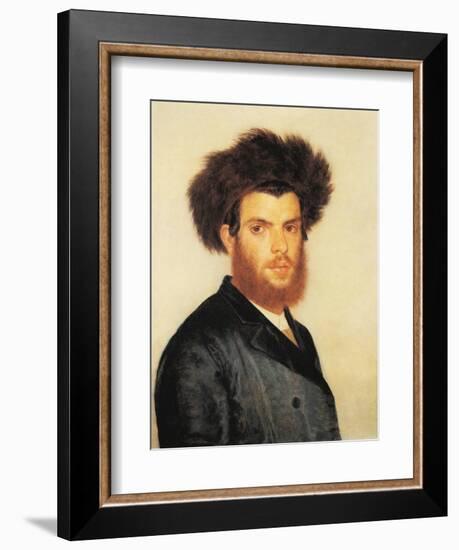 Portrait of a Young Hassidic Jew-Isidor Kaufmann-Framed Art Print