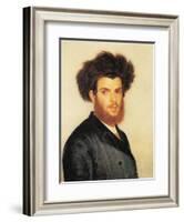 Portrait of a Young Hassidic Jew-Isidor Kaufmann-Framed Art Print