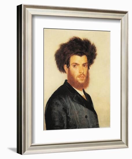 Portrait of a Young Hassidic Jew-Isidor Kaufmann-Framed Art Print