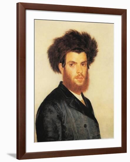 Portrait of a Young Hassidic Jew-Isidor Kaufmann-Framed Art Print