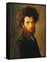 Portrait of a Young Hassidic Jew-Isidor Kaufmann-Framed Stretched Canvas