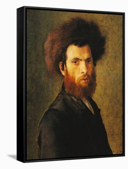 Portrait of a Young Hassidic Jew-Isidor Kaufmann-Framed Stretched Canvas