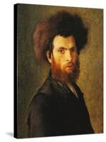 Portrait of a Young Hassidic Jew-Isidor Kaufmann-Stretched Canvas