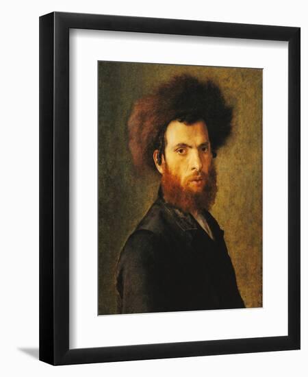 Portrait of a Young Hassidic Jew-Isidor Kaufmann-Framed Art Print