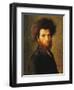 Portrait of a Young Hassidic Jew-Isidor Kaufmann-Framed Art Print