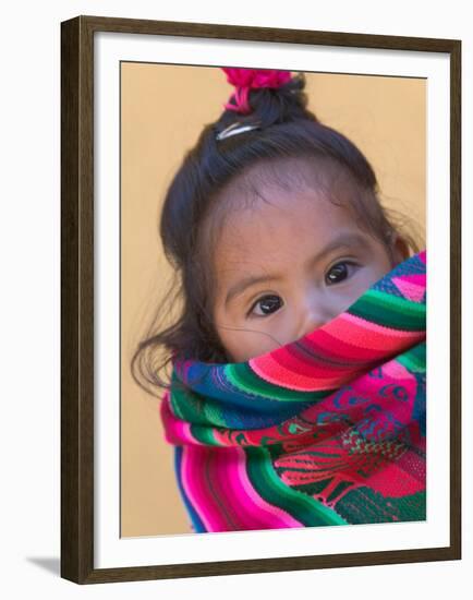 Portrait of a Young Indian Girl, Cusco, Peru-Keren Su-Framed Premium Photographic Print