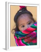 Portrait of a Young Indian Girl, Cusco, Peru-Keren Su-Framed Premium Photographic Print