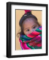 Portrait of a Young Indian Girl, Cusco, Peru-Keren Su-Framed Premium Photographic Print