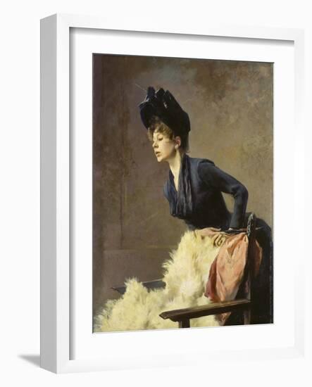 Portrait of a Young Lady, 1889-Hugo von Habermann-Framed Giclee Print