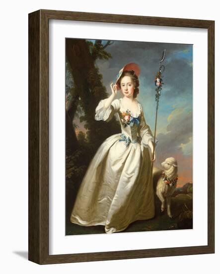 Portrait of a Young Lady as a Shepherdess-Thomas Hudson-Framed Giclee Print