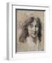 Portrait of a Young Lady (Black and White Chalk on Paper)-Louis Leopold Boilly-Framed Giclee Print