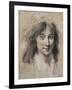 Portrait of a Young Lady (Black and White Chalk on Paper)-Louis Leopold Boilly-Framed Giclee Print