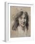 Portrait of a Young Lady (Black and White Chalk on Paper)-Louis Leopold Boilly-Framed Giclee Print