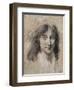 Portrait of a Young Lady (Black and White Chalk on Paper)-Louis Leopold Boilly-Framed Premium Giclee Print